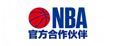 NBA官方合作伙伴标识，红蓝配色篮球图案与文字组合